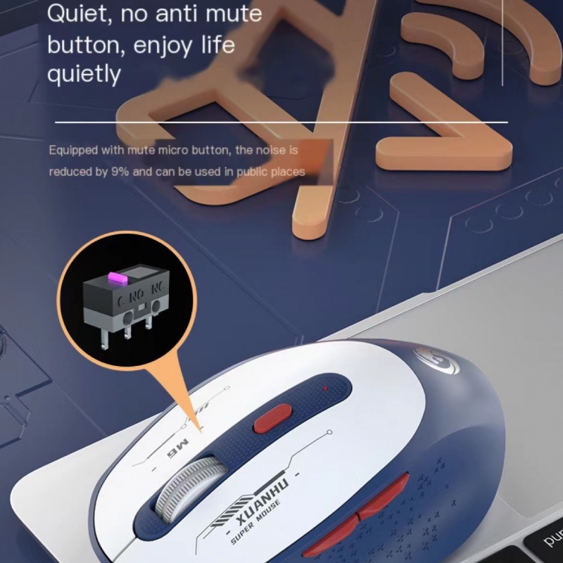 Chuột Không Dây Bluetooth 2.4Ghz USB Type-c 1200dpi 6 Nút Bấm Cho MacBook