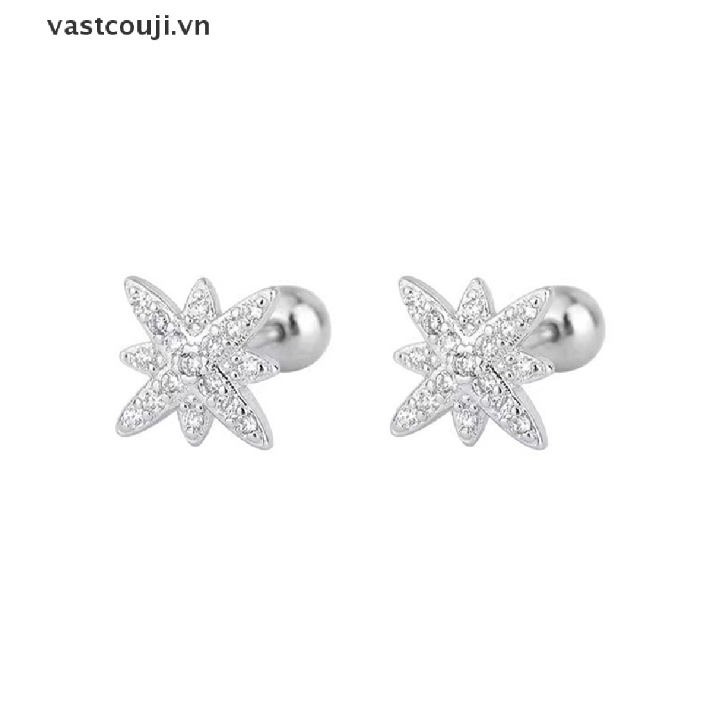 1 Đôi Bông Tai Đính Đá Zircon Thời Trang Cho Nữ