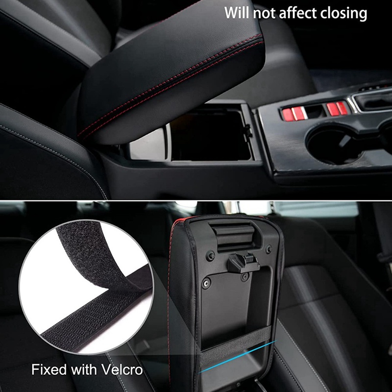 Viền Bọc Hộp Tỳ Tay Bằng Da Sợi Nhỏ Màu Đen Cho Honda Civic 11Th Gen Sedan 2022