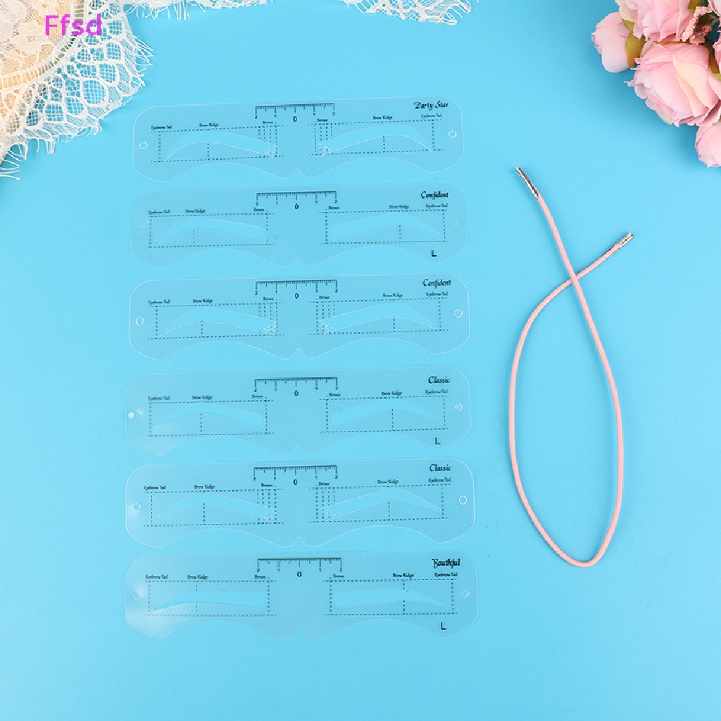 {Ffsd} Bộ 12 Khuôn Kẻ Định Hình Lông Mày Trang Điểm * Bán Chạy