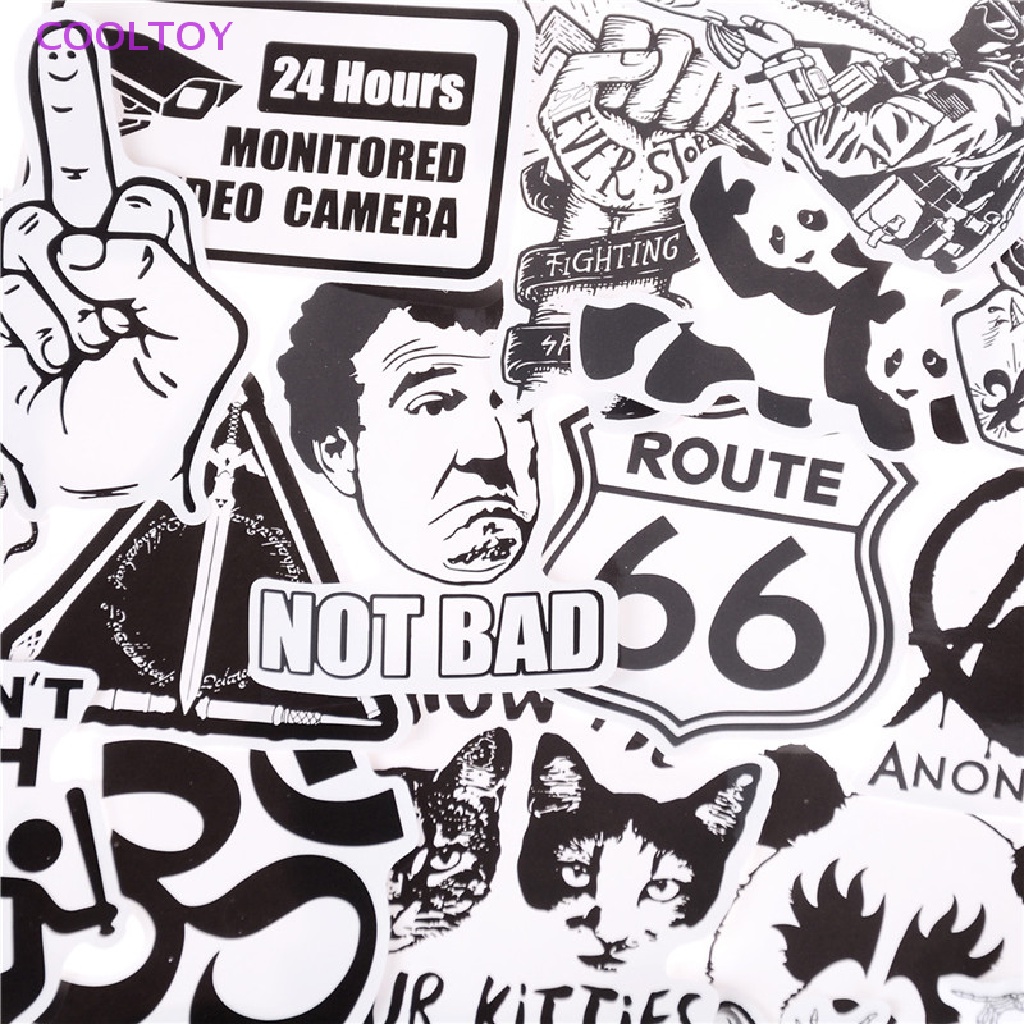 Cooltoy Set 100 Sticker Graffiti Dán Ván Trượt PVC Màu Trắng Đen HOT