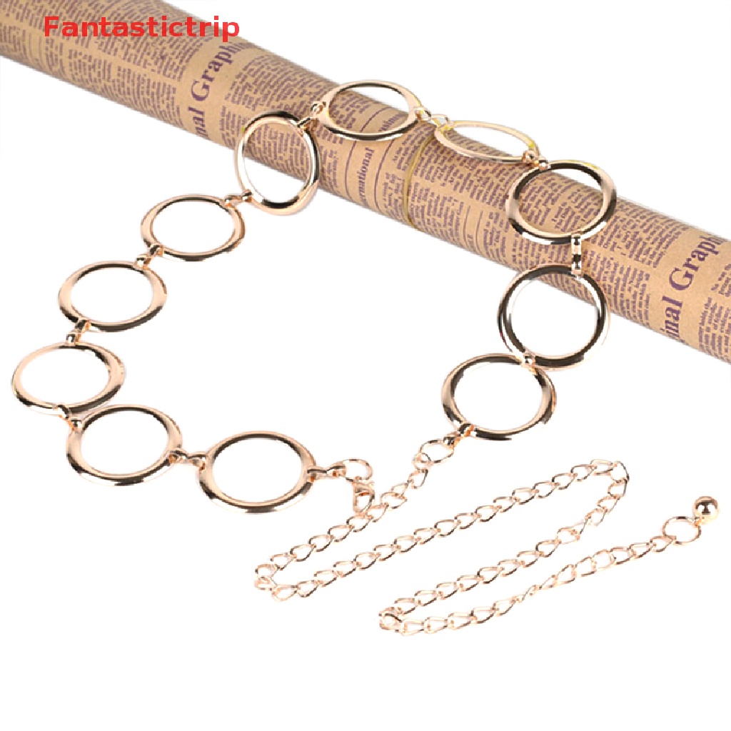 Thắt Lưng Dây Xích Bằng Kim Loại Màu Vàng Thời Trang Cho Nữ