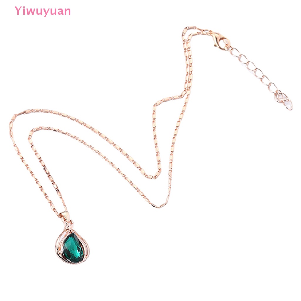 < Yiwuyuan > Bộ Vòng cổ Và Bông Tai Hình Học Giọt Nước Màu Xanh Dương Zhihai Sáng Tạo Phong Cách Âu Mỹ Thích Hợp Làm Quà Tặng Đám Cưới