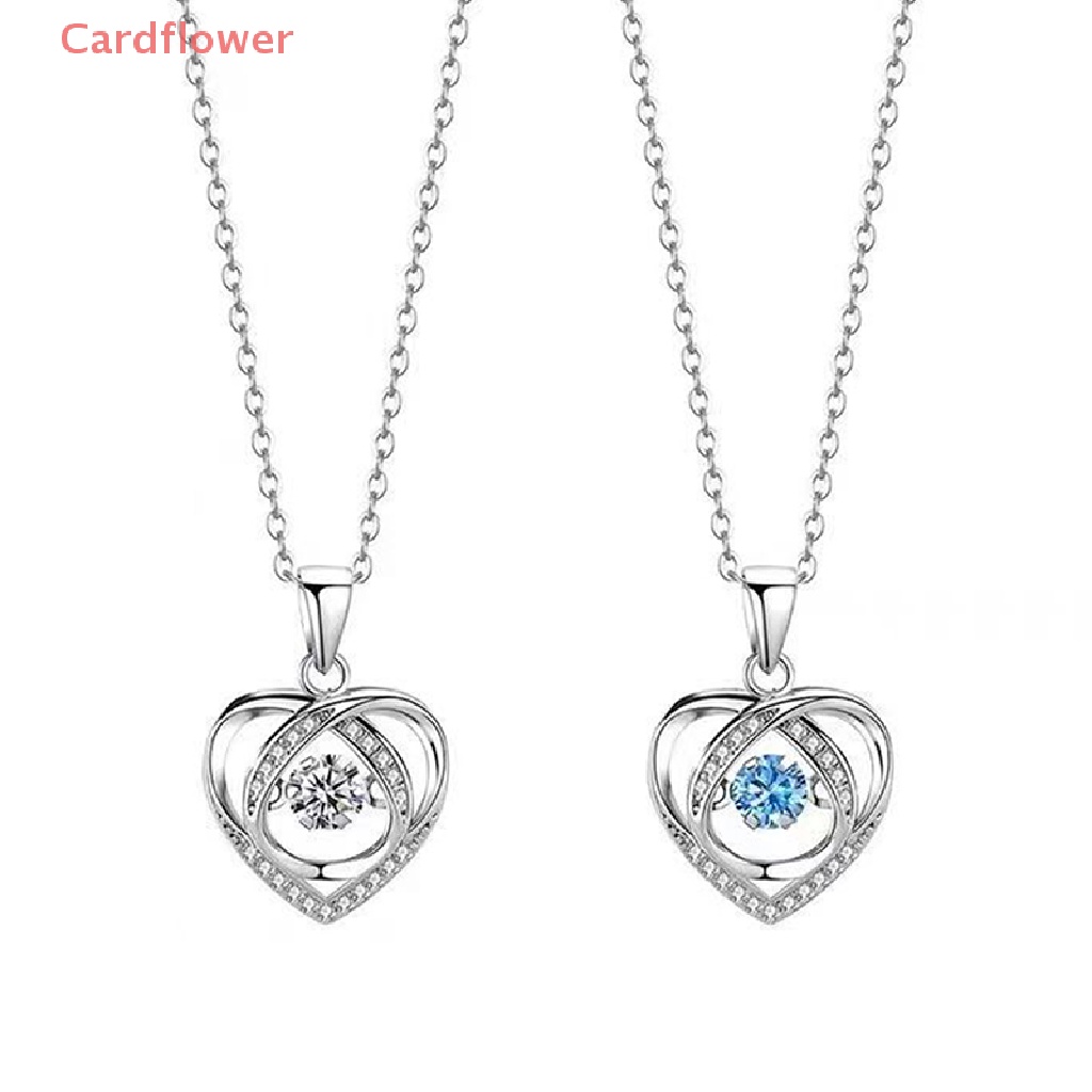Vòng cổ Mặt Trái Tim Đính Đá Pha Lê Xanh Bằng Thép Không Gỉ Thời Trang Mới