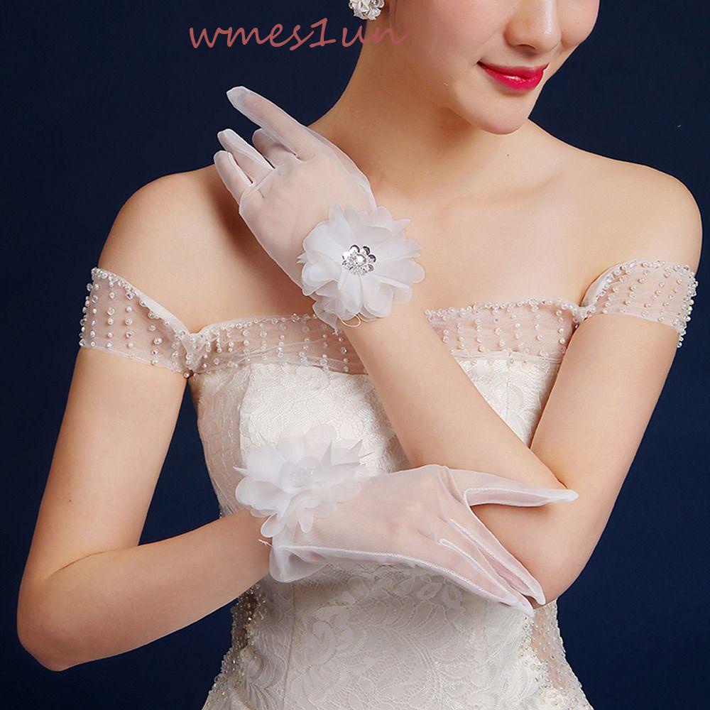 Găng Tay Lưới Năm Ngón Trong Suốt 15H Kiểu Hàn Quốc Cho Cô Dâu