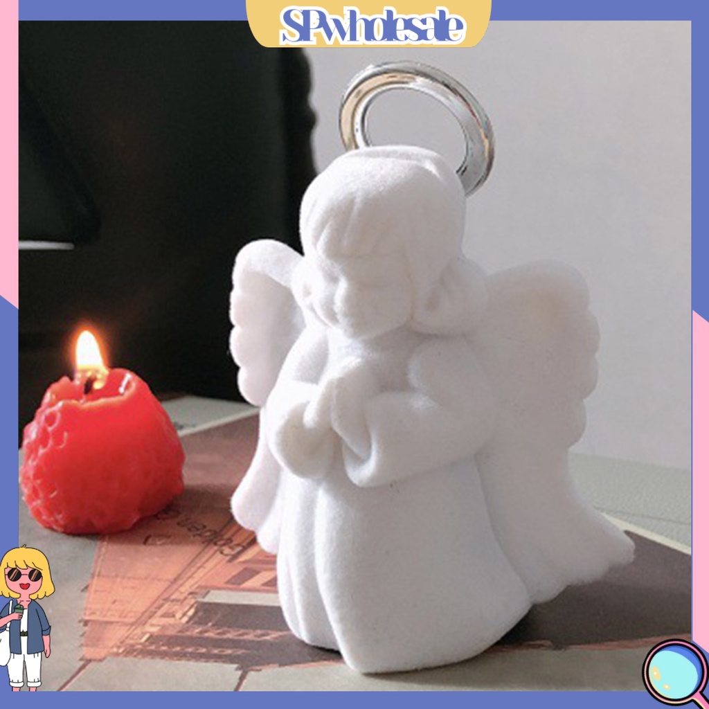<SPwholesale> Hộp Đựng Trang Sức Hình Thiên Thần Màu Trắng Nhỏ Gọn Mịn Mượt Chống Bụi Dễ Mang Theo Cho Nữ