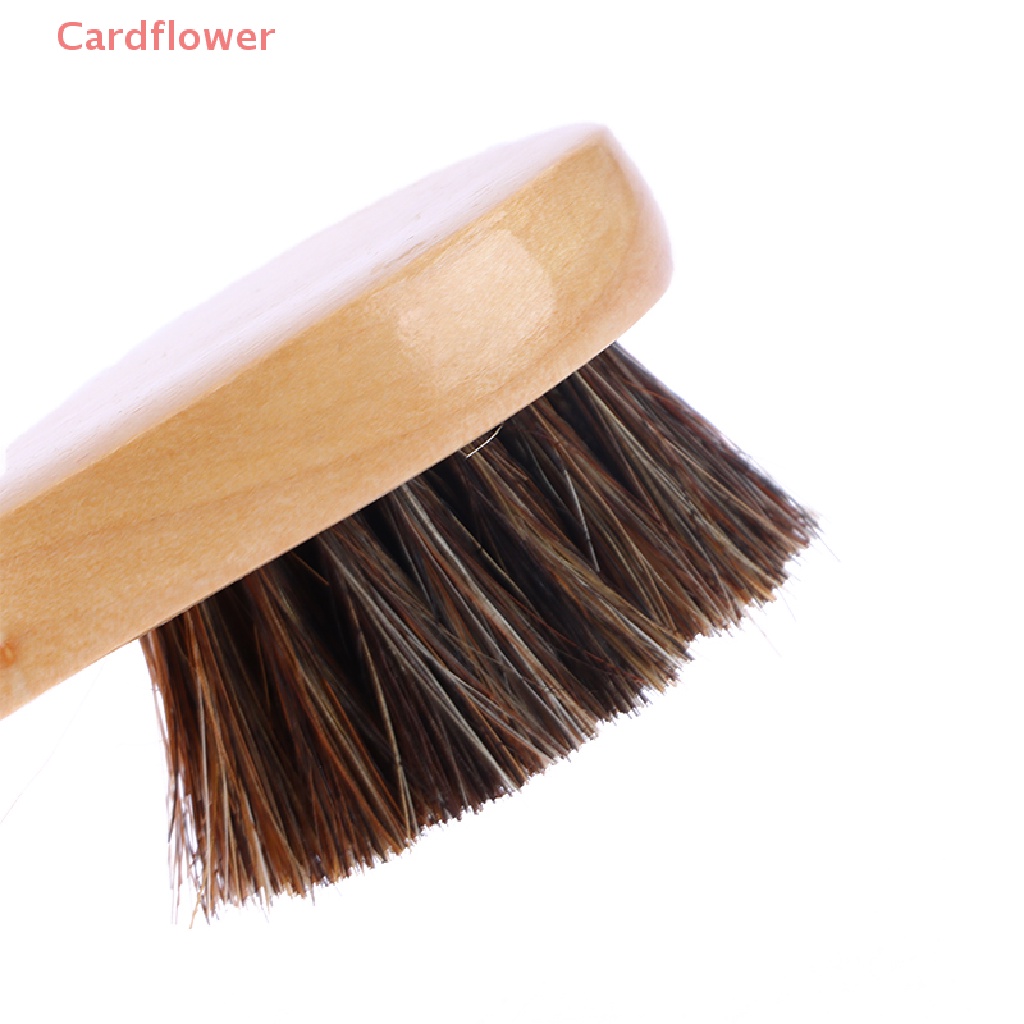 Bàn Chải Lông Ngựa Tay Cầm Dài Đầu Tròn Bằng Gỗ Trơn Mềm Mại Cho Trẻ Em Mới