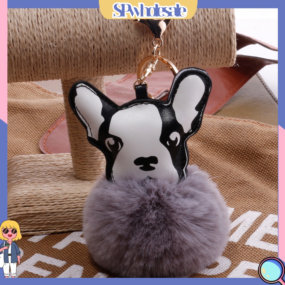 <SPwholesale> Móc Khóa Chó Bull Pháp Nhồi Bông Mềm Mại Đáng Yêu