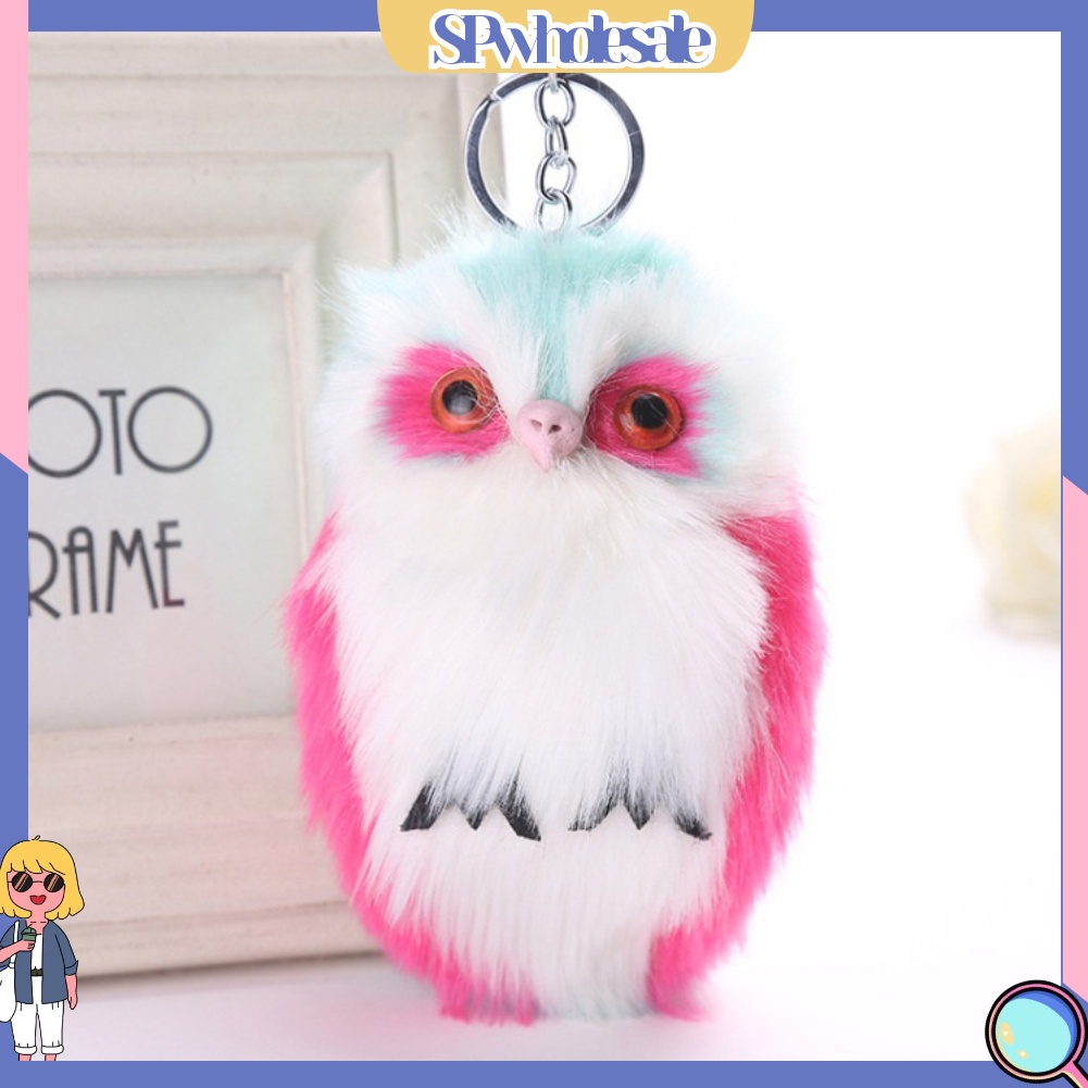 <SPwholesale> Móc Khóa Hình Cú Đính Lông Nhân Tạo Dễ Thương