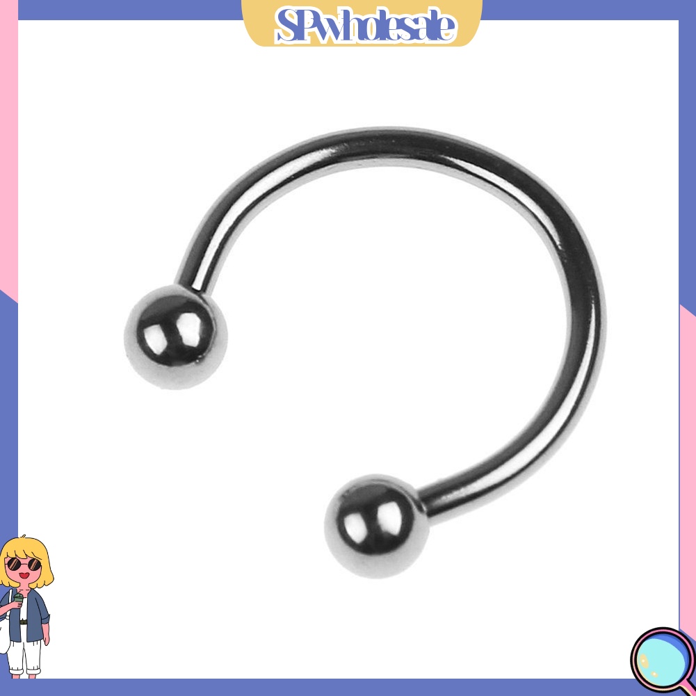 <SPwholesale> Bộ 2 Khuyên Mũi Thép Không Gỉ Hình Móng Ngựa