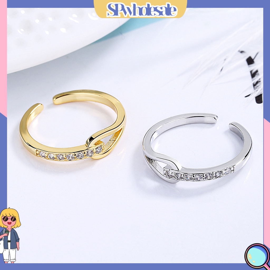 &lt;SPwholesale&gt; Nhẫn Hở Đính Đá Thời Trang Dành Cho Nữ