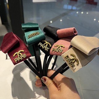 Băng đô cài tóc đính nơ bằng kim loại phong cách retro