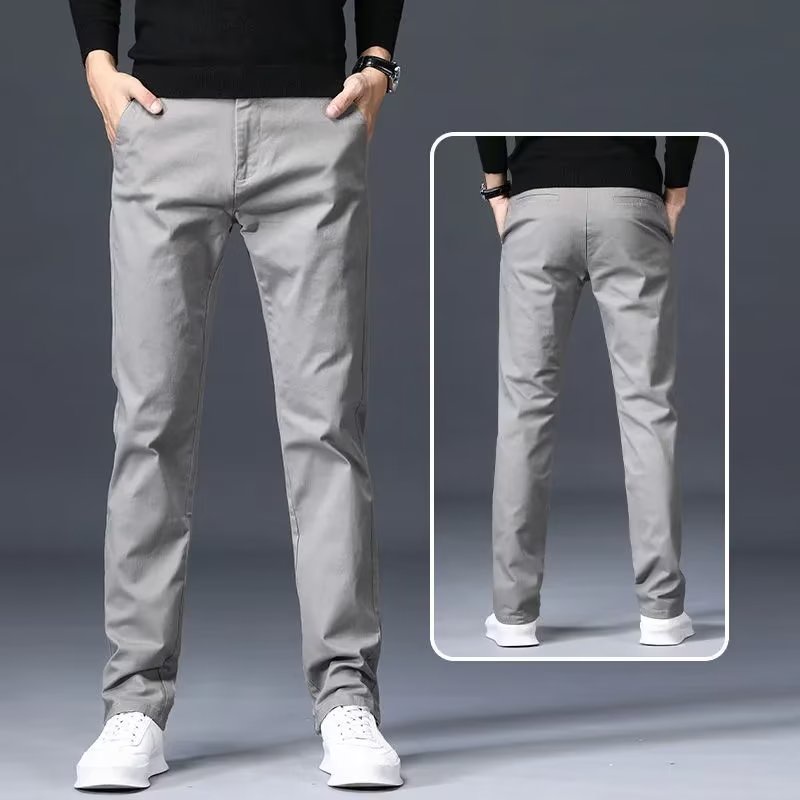 DICHUANGZHE Quần Tây Nam Lưng Cao Co Giãn Màu Sắc Thanh Lịch