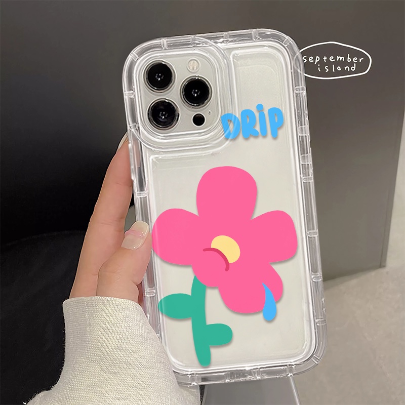 Ốp Điện Thoại TPU Silicon Mềm Trong Suốt Chống Sốc Họa Tiết Hoa Cho IPhone 14 13 12 11 Pro X XR XS Max 7 8 Plus