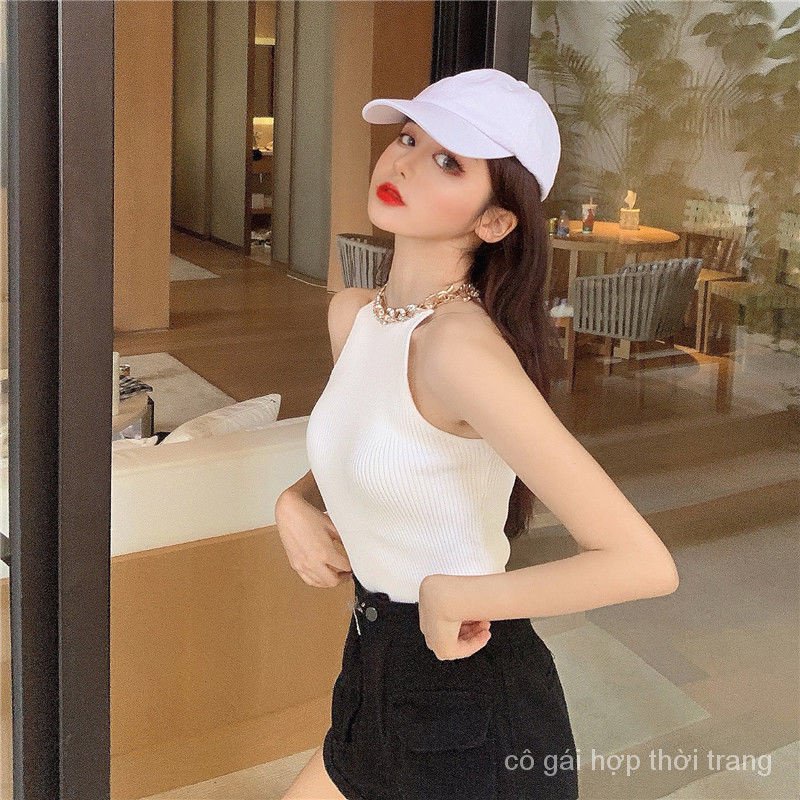 Gv78 Hàng Có Sẵn Áo Hai Dây Phối Chuỗi Xích Độc Đáo Phong Cách Mới Mặc Ngoài Trời Mùa Hè