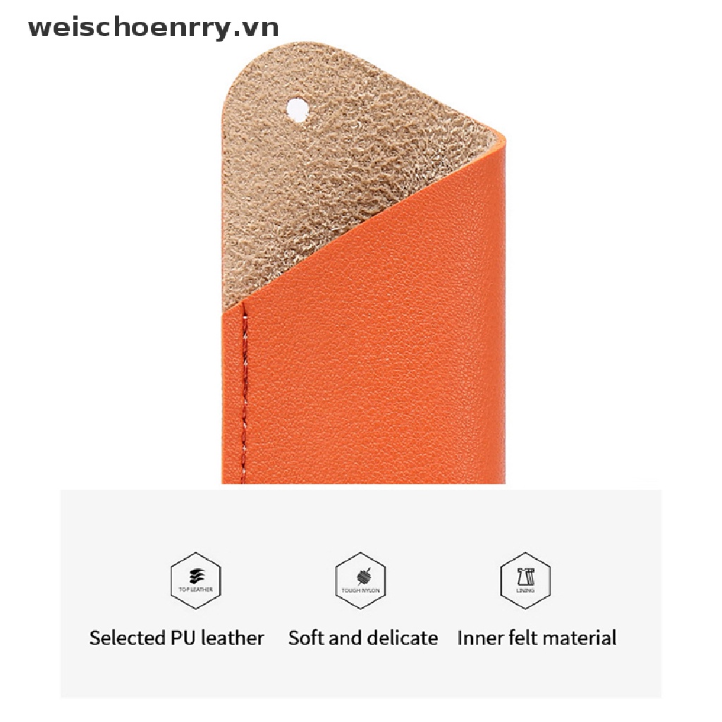 Túi Đựng Bút Bằng Da PU Màu Trơn Dễ Thương Diy