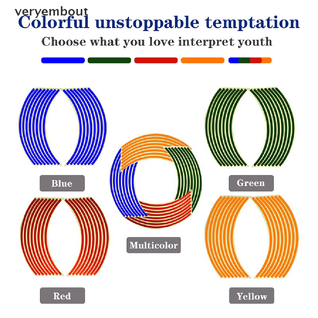 Miếng Dán Phản Quang Trang Trí Bánh Xe Mô Tô 18 Inch