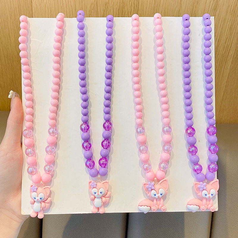 Bộ Trang Sức Vòng Cổ Nhẫn Bông Tai Kiểu Hoạt Hình Màu Dạ Quang Dễ Thương Cho Bé