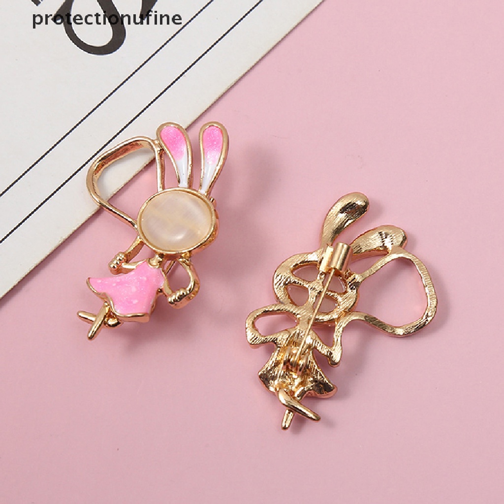 Ghim Cài Áo Hình Thỏ Tráng Men Phong Cách Cổ Điển PR3VN