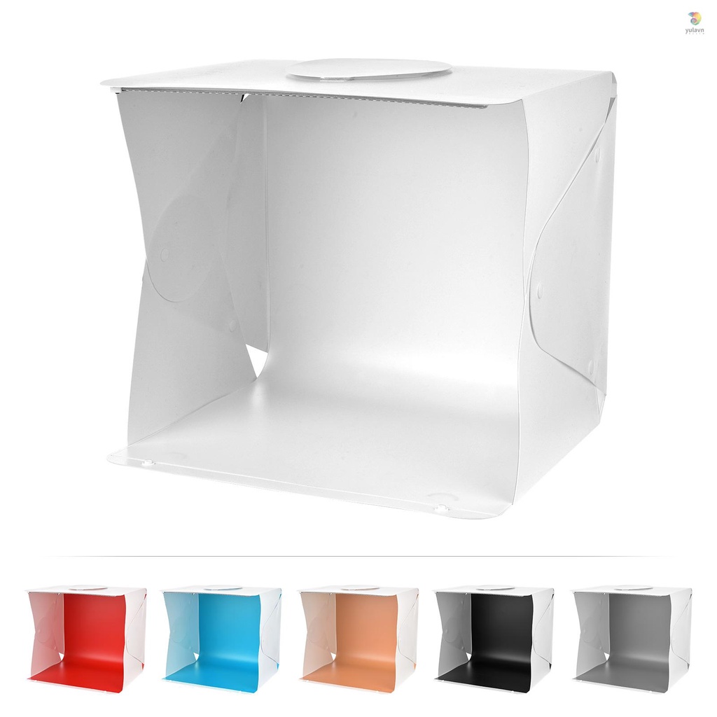 Hộp Đèn Chụp Ảnh Andoer 40cm / 15.7inch 10W Mini 5500K Có 6 Màu Có Kẹp Gắn Điện Thoại / Trang Sức