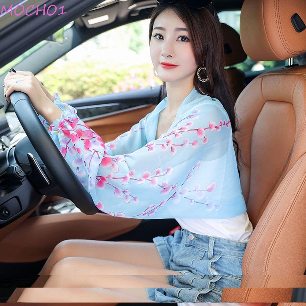 Mocho1 Ống Tay Áo Dài In Hoa Thanh Lịch Làm Mát Khi Lái Xe Đạp Thể Thao