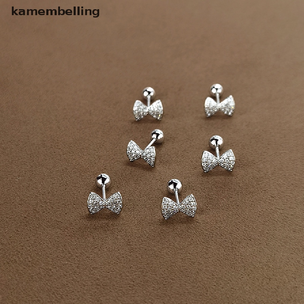 1 Đôi Khuyên Tai Hình Nơ Đính Đá Thời Trang Cho Nữ