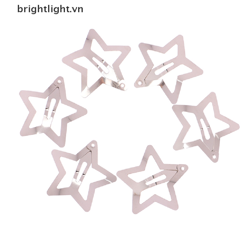 Set 4 Kẹp Tóc BB Hình Ngôi Sao Màu Bạc Đơn Giản Cho Nữ