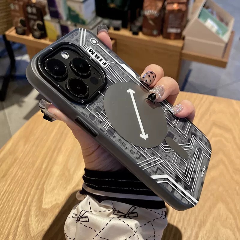 Ốp Điện Thoại Họa Tiết Bảng Mạch Công Nghệ Hít Nam Châm Mặt Nhám 13 / 12 Cho iPhone 14 Pro Max Plus