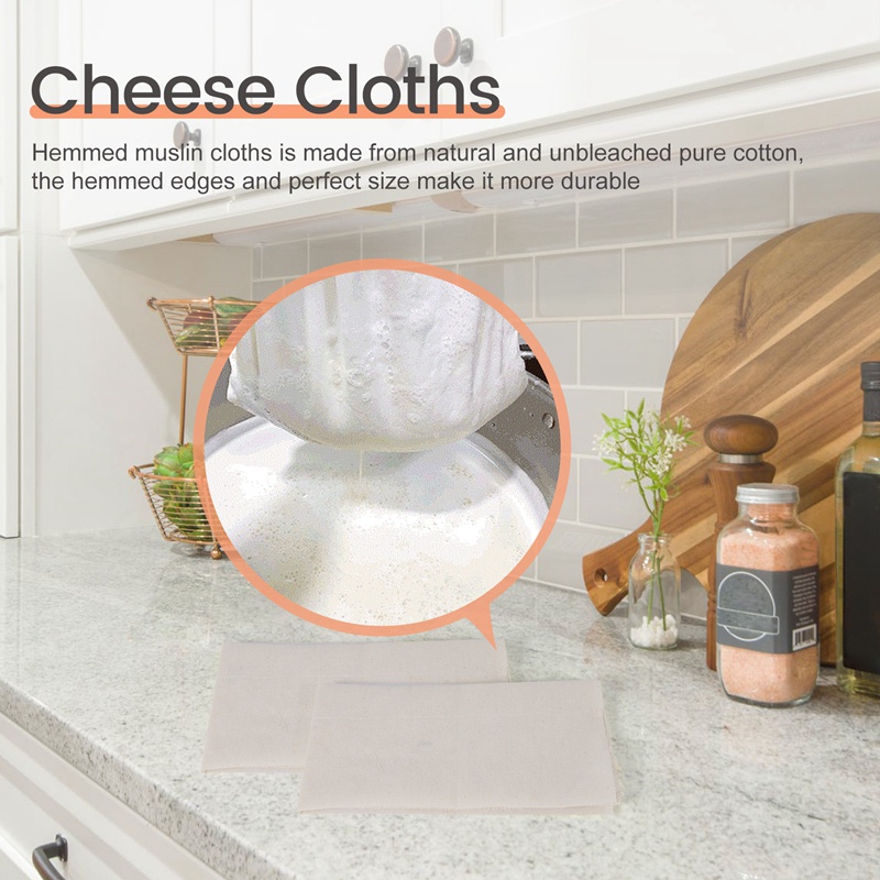 Set 3 Tấm Vải cotton Nguyên Chất Không Tẩy Trắng 50x50cm