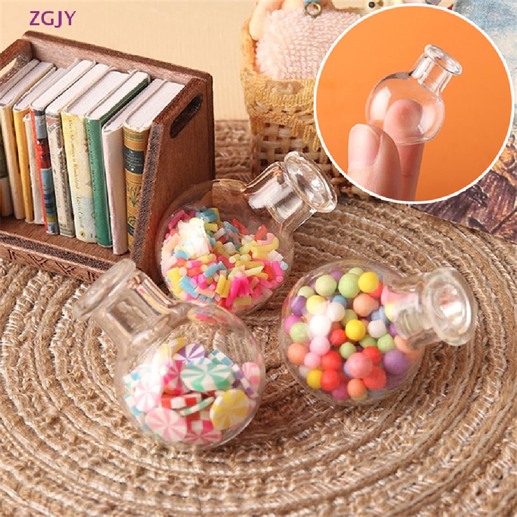 1 Hũ Đựng Kẹo Có Nắp Bằng Thủy Tinh Dùng Trang Trí Nhà Búp Bê 1: 12 Mới