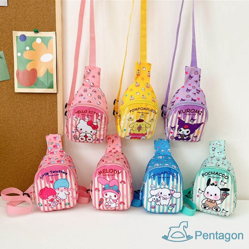 Túi Đeo Chéo In Họa Tiết Hoạt Hình Dễ Thương Phong Cách Hàn Quốc