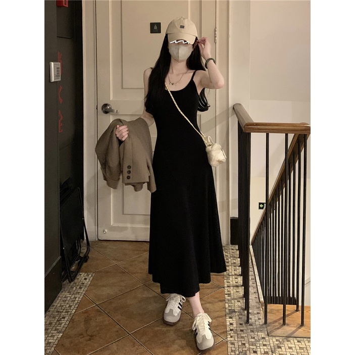 Cozok Đầm Dài Trung Bình Sát Nách Chiết Eo Thiết Kế Dễ Thương