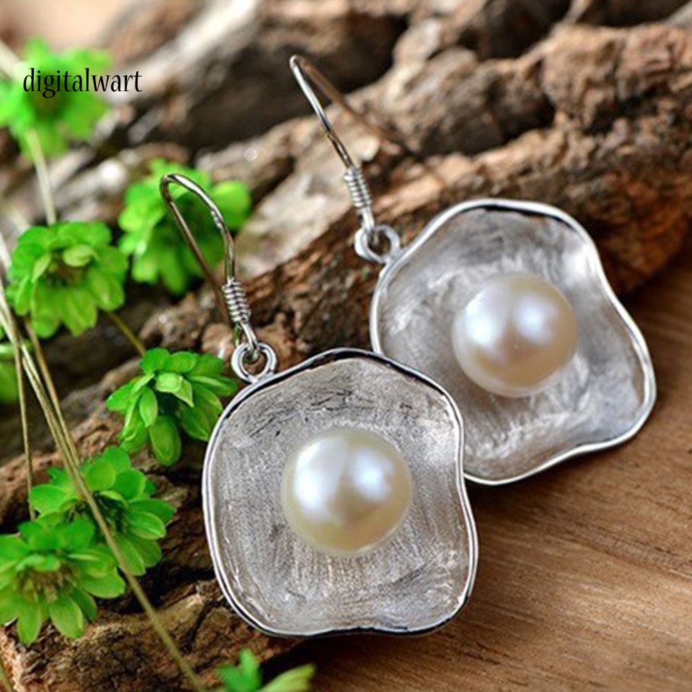 Kỹ Thuật Số| Đôi Khuyên Tai Dài Hình Vỏ Sò Đính Ngọc Trai Thời Trang Cho Nữ