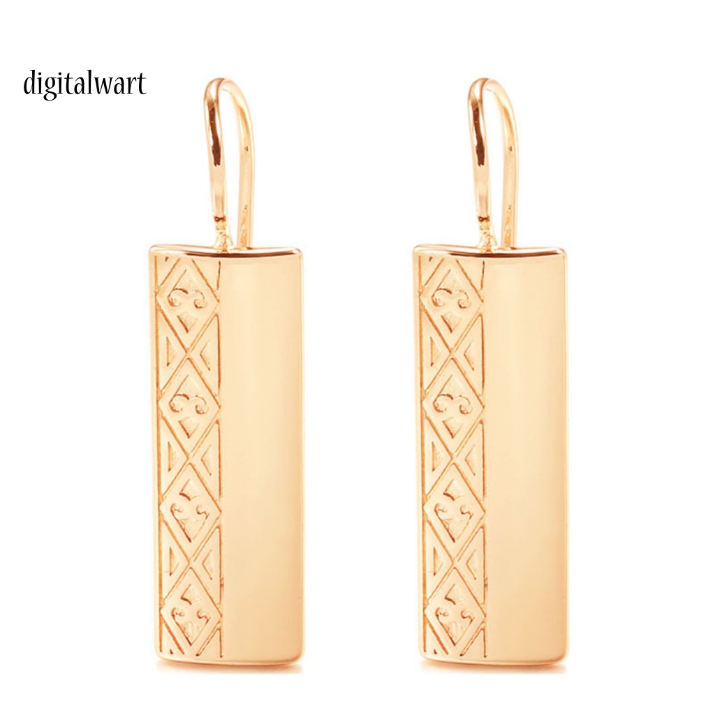 Kỹ Thuật Số| 1 Đôi Bông Tai Móc Hình Chữ Nhật Bằng Hợp Kim Bắt Mắt