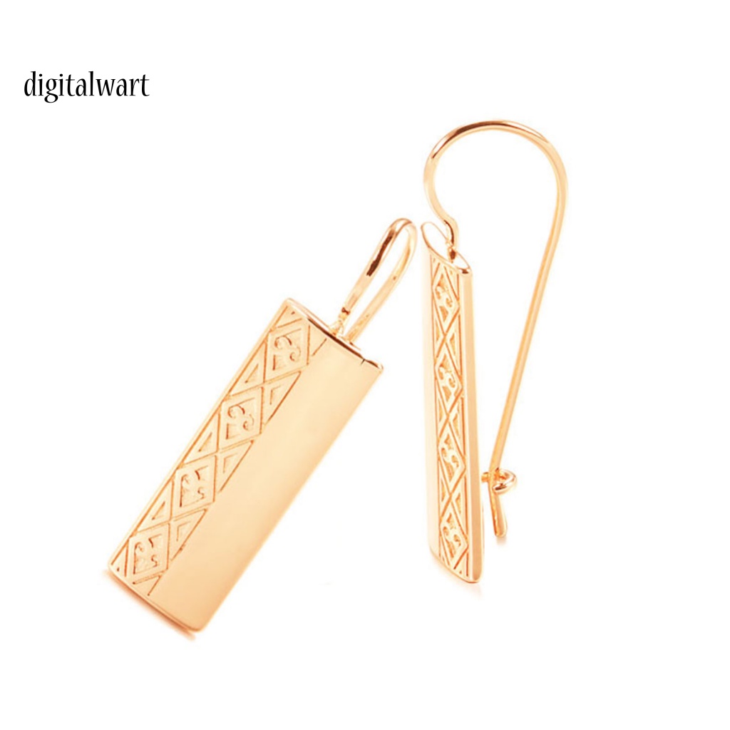 Kỹ Thuật Số| 1 Đôi Bông Tai Móc Hình Chữ Nhật Bằng Hợp Kim Bắt Mắt