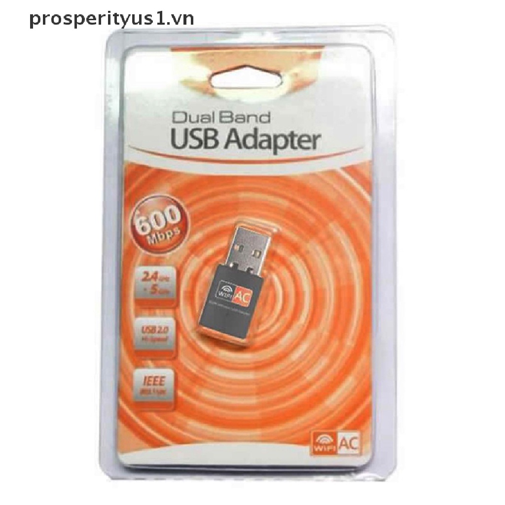 Usb Thu Sóng wifi 600Mbps Tốc Độ Cao 5 Ghz Cho Máy Tính prosperityus1 [VN]