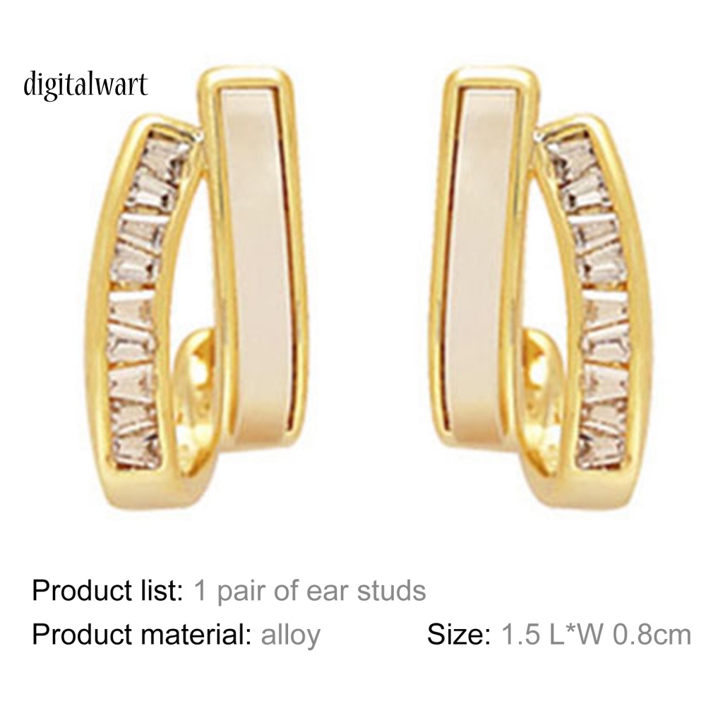 Kỹ Thuật Số| 1 Đôi Bông Tai Cong Bằng Hợp Kim Không Gỉ Nhiều Màu Sắc Dành Cho Nữ