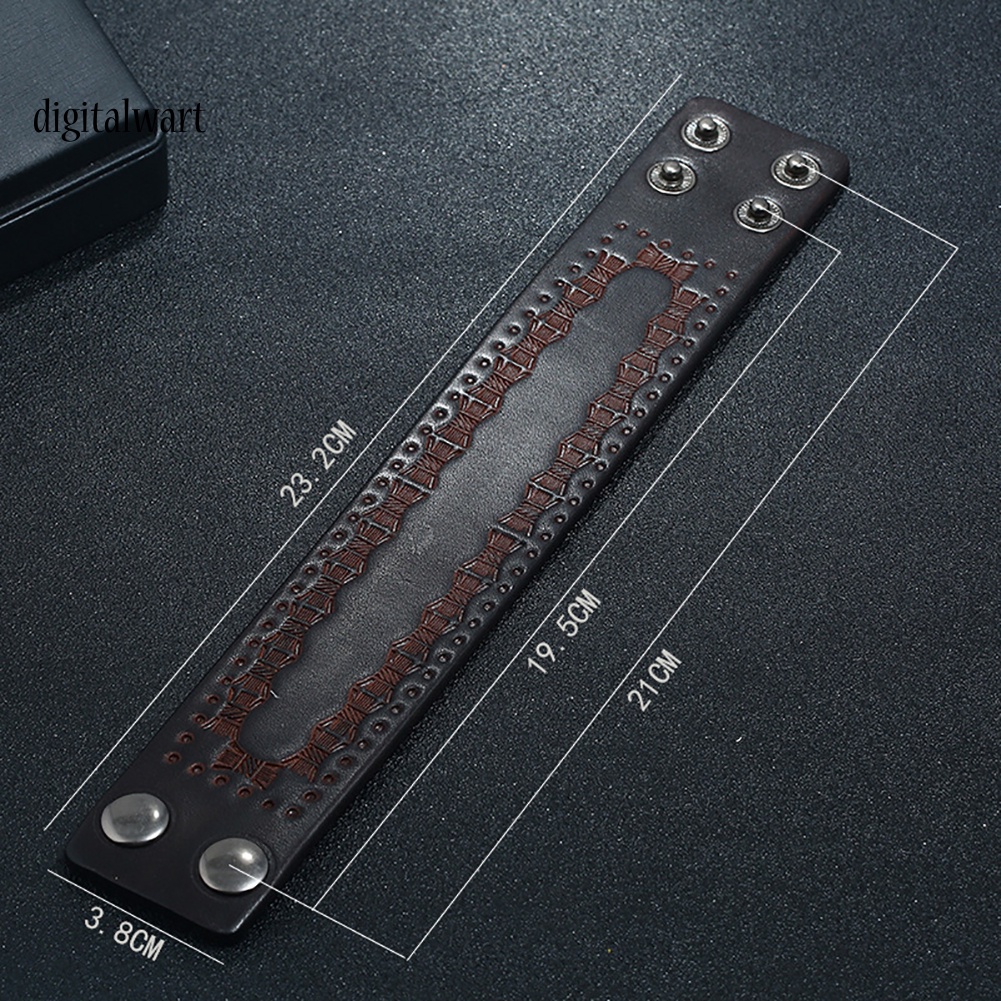 Kỹ Thuật Số| Vòng Tay Giả Da ĐíNh NúT Vintage Cho Nam