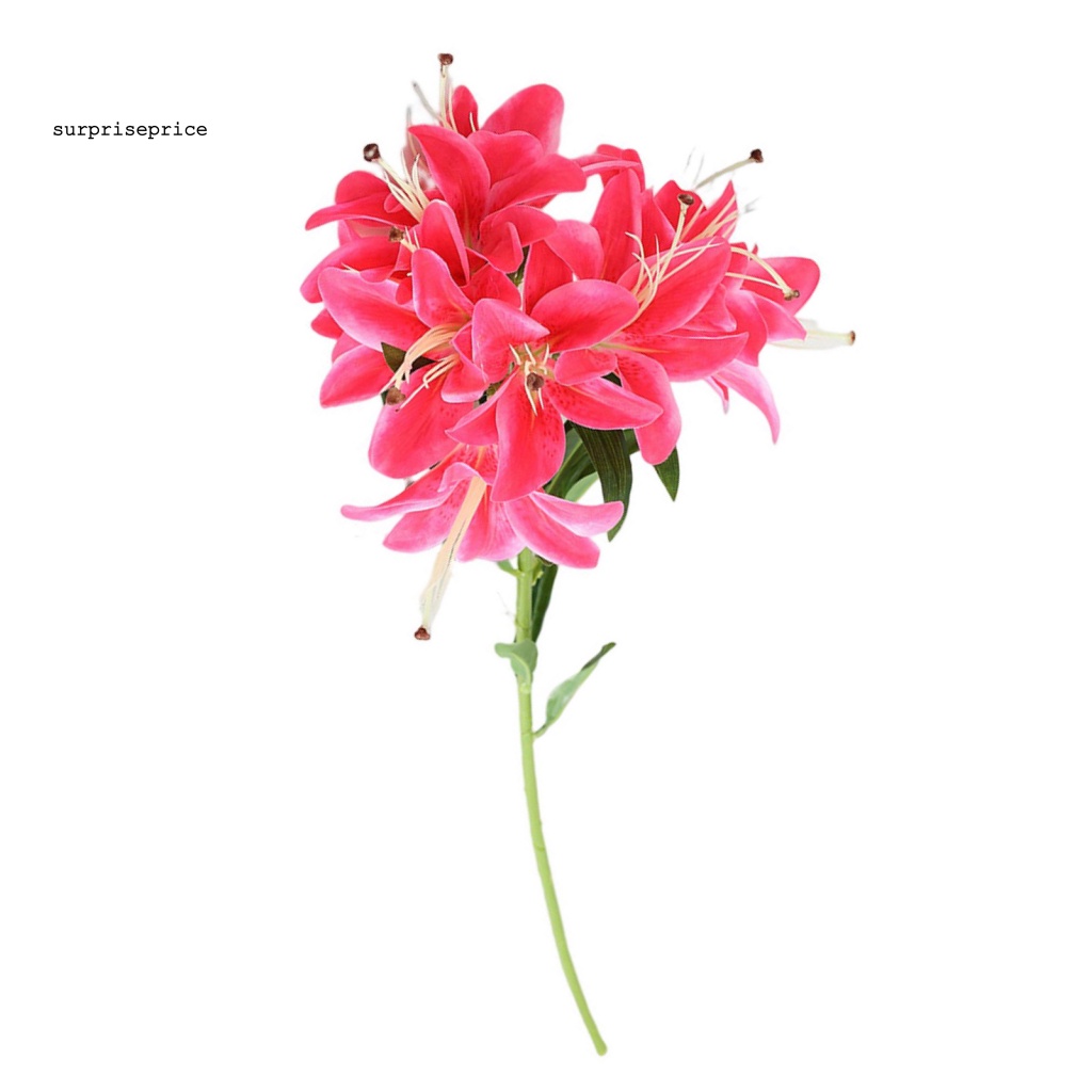 Bó Hoa Lily Cao Su Mềm 10 Đầu Không Phai Màu Chăm Sóc Dễ Sử Dụng Trang Trí Đám Cưới