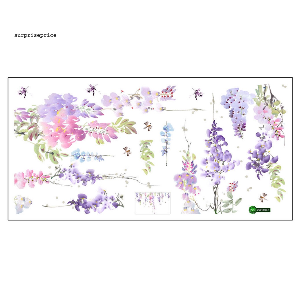 Decal dán tường Tự Dính Bằng PVC Họa Tiết Hoa Cho Phòng Ngủ / Hành Lang