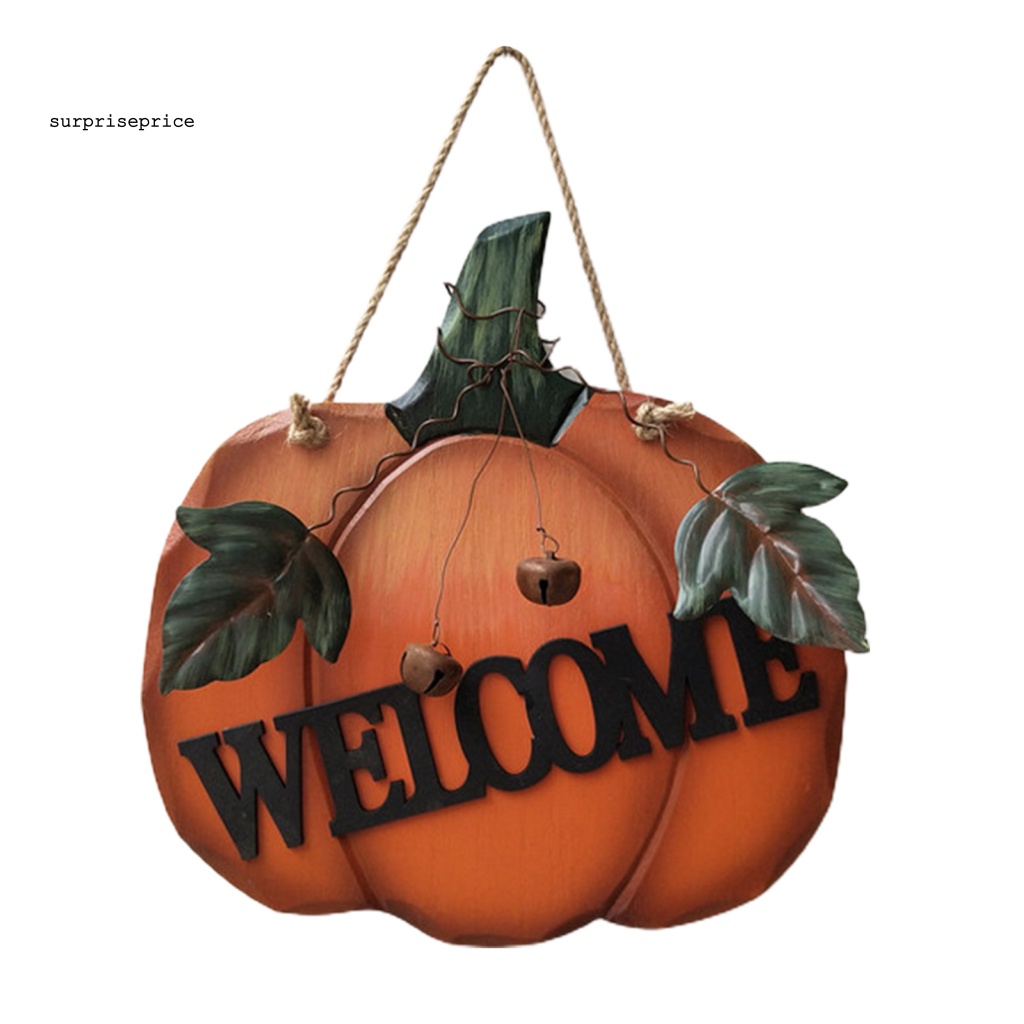 Vòng Hoa Lá Giả Hình Bí Ngô Nhiều Màu Sắc Dùng Trang Trí Cửa Dịp Halloween