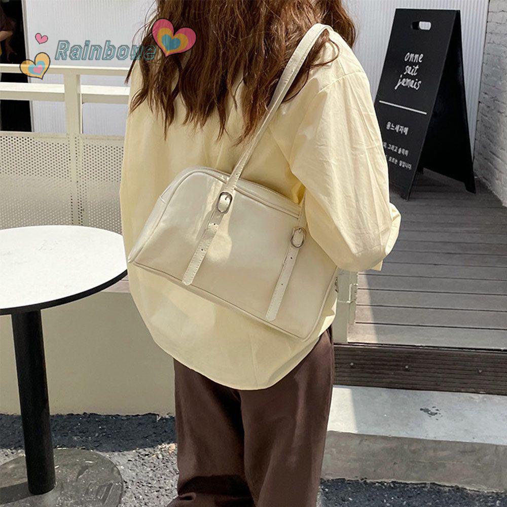 Túi Xách Da PU Mềm Cỡ Lớn Màu Cầu Vồng Thời Trang Cho Nữ