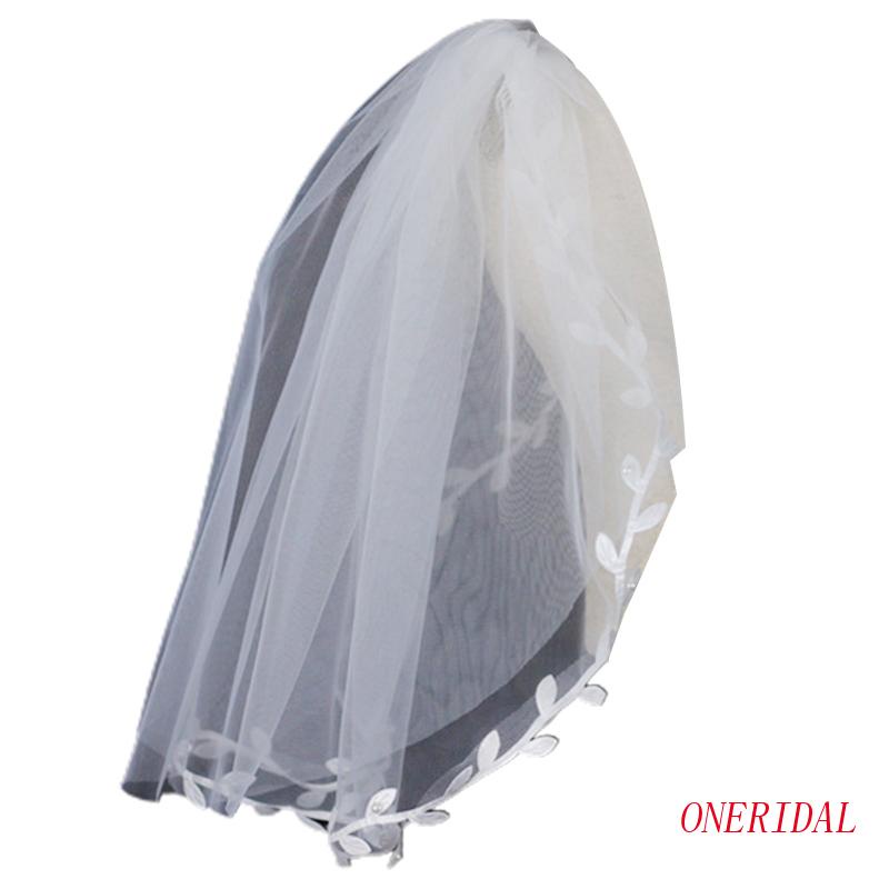 Mạng Che Mặt Bằng Vải Tuyn Trắng 2 Lớp 14.6 "Kèm Lược Cài Tóc Dành Cho Cô Dâu