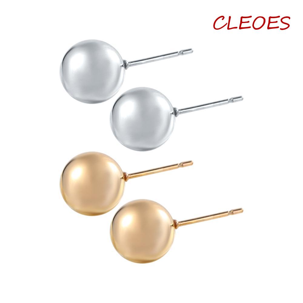 Bông Tai Bằng Thép Không Gỉ Hình Quả Bóng Nhỏ Phong Cách Hàn Quốc Sang Trọng Cho Nữ