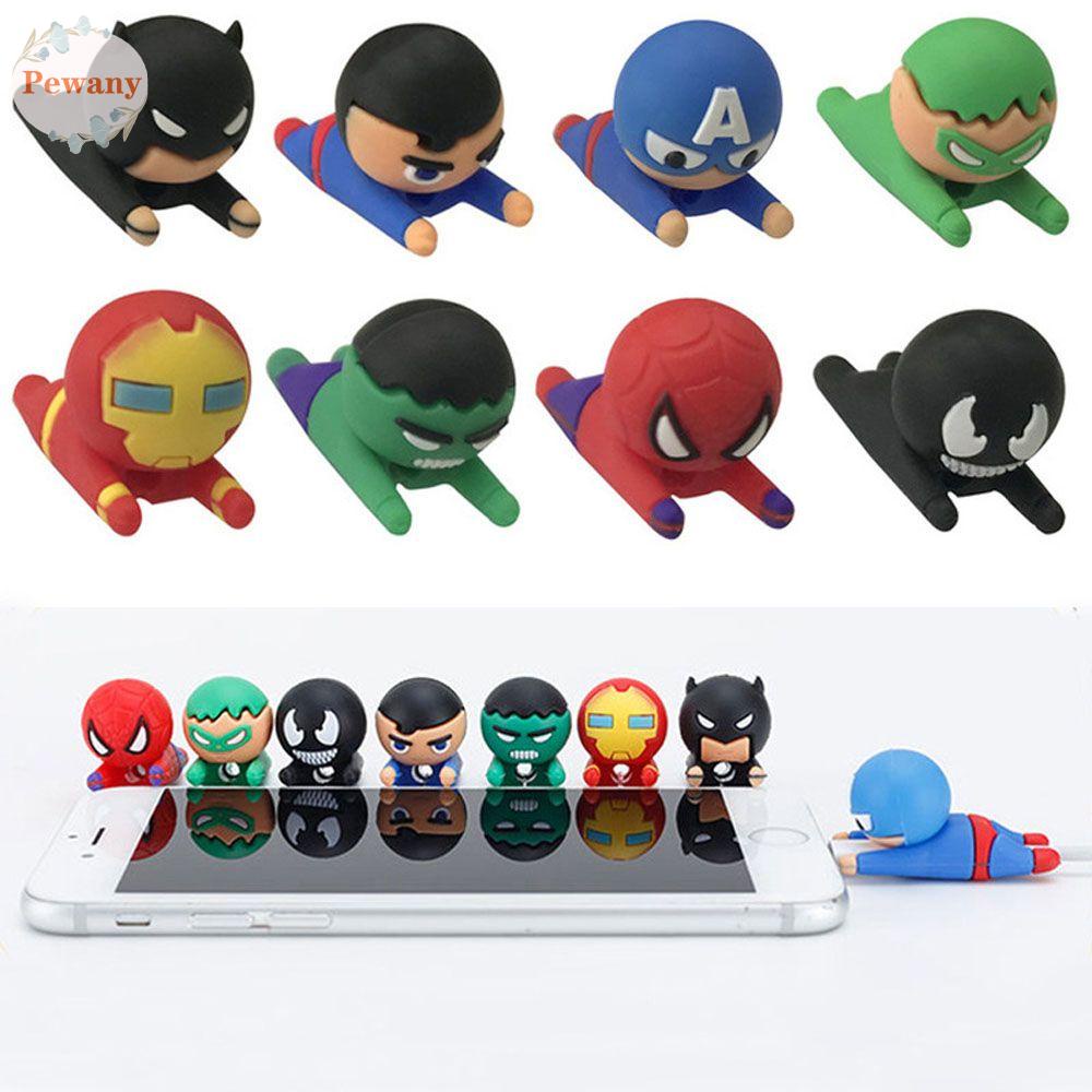 Dụng Cụ Quấn Bảo Vệ Dây Cáp USB Thông Dụng Cho Điện Thoại Di Động Hình Iron Man Superman Spiderman