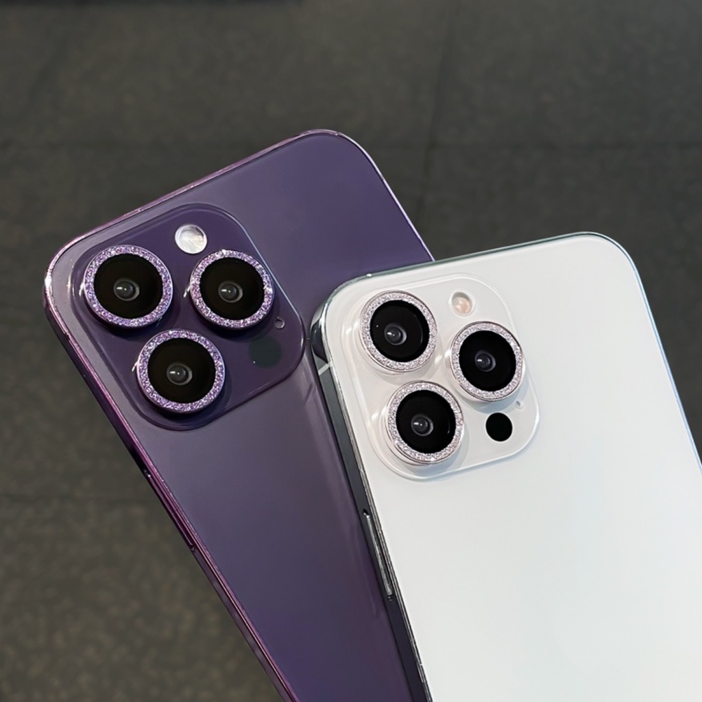 Ốp Điện Thoại Kính Cường Lực Viền Kim Loại Lấp Lánh Cho iPhone 14 Pro max 13 12 11 Pro max 13 Mini 14 Plus 14pro max