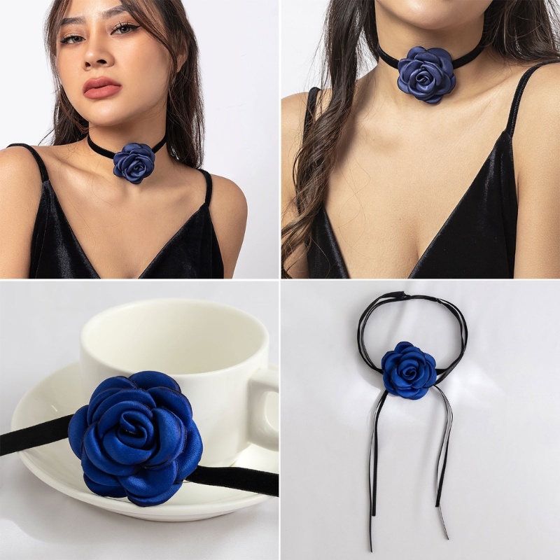 Vòng Cổ Choker Vải Mềm Hình Hoa Thời Trang Cho Nữ