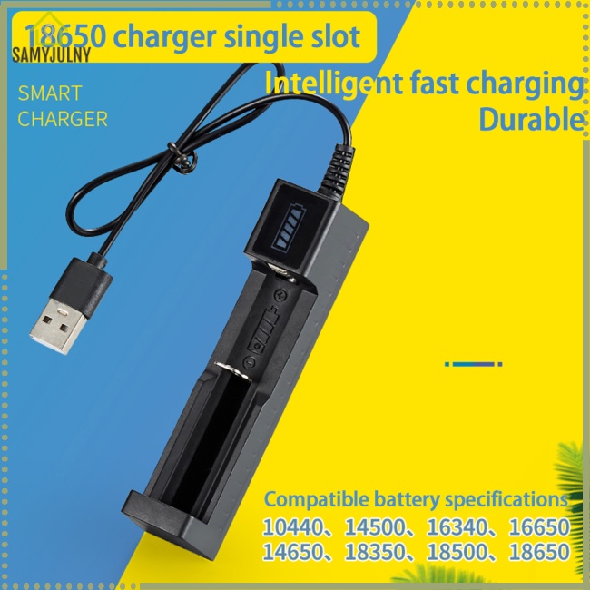 Cục Sạc Pin Lithium 18650 Thông Minh Có Cổng Usb Kèm Đèn Báo