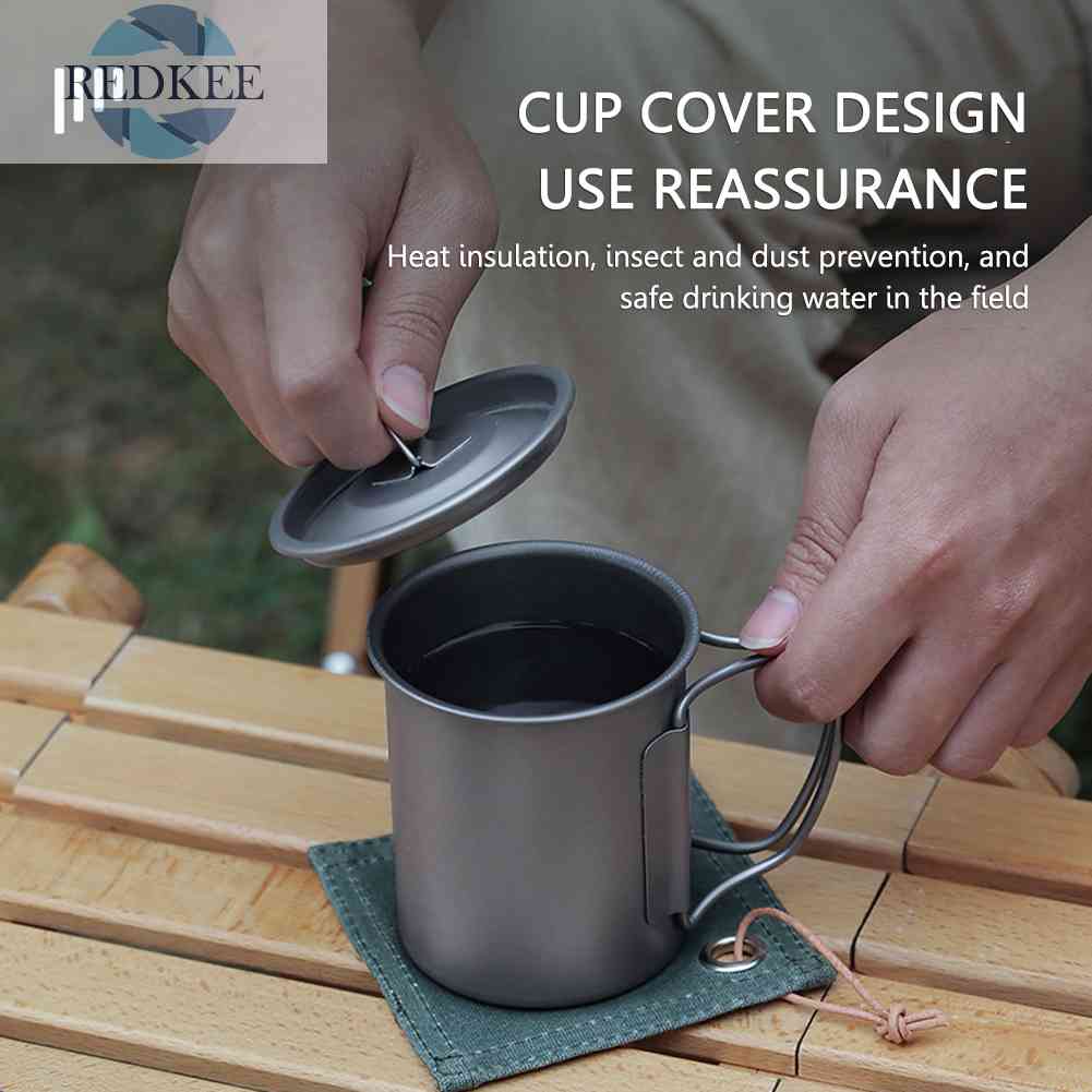 Cốc Uống Nước Bằng Titan Siêu Nhẹ Có Thể Gấp Gọn Tiện Dụng Mang Theo Du Lịch