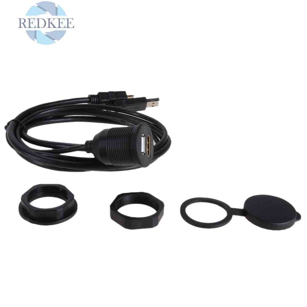 Dây Cáp Sạc Usb 2.0 Và HDMI Cho Xe Hơi / Xe Máy / Tàu Thuyền